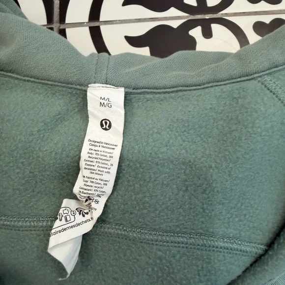 lululemon oversized scuba half zip cropped hoodie m/l crater blue like new - Picture 6 of 6